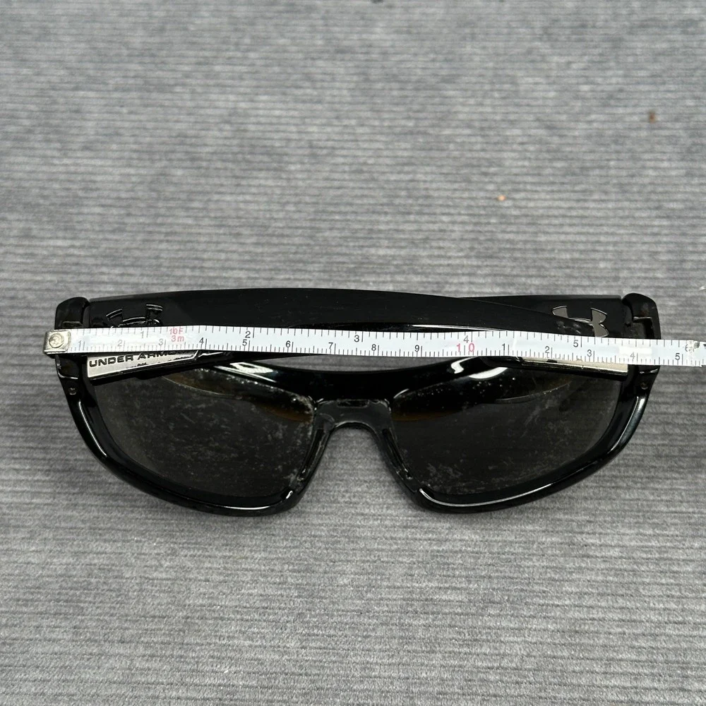 Under Armour y2k Sunglasses Mens Black Wrap Sport Frames Grey Lens Logo Athletic